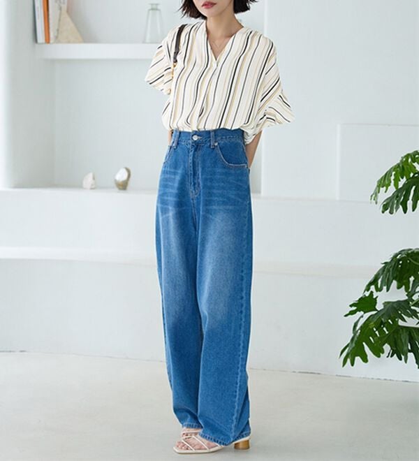 GeeRA（ジーラ）の「【再入荷】サラサラ涼しい！着やせも叶うフレアー袖ブラウス（ブラウス）」｜詳細画像