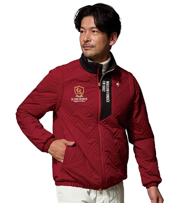 「＜ルコックスポルティフ＞ヒートナビ中わたピンソニック２ＷＡＹブルゾン（メンズジャケット）」｜レッド