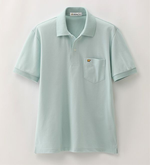 「＜ゴールデンベア＞上質国産ポロシャツ　選べる袖丈（半袖・７分袖）（メンズシャツ）」｜ミント(半袖)