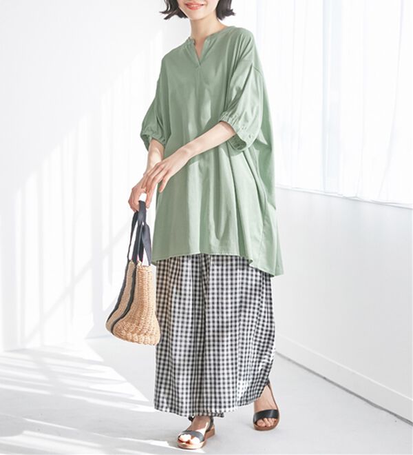 Viola e Viola（ヴィオラ エ ヴィオラ）の「【５つの機能付】スキッパーゆるドルマンチュニック（チュニック）」｜詳細画像