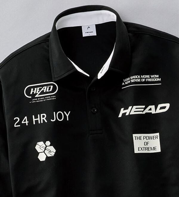 「＜ヘッド＞スポーティロゴデザインポロシャツ（メンズポロシャツ）」｜ブラック