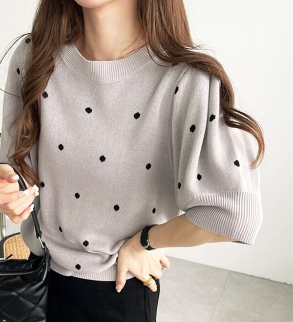 GeeRA（ジーラ）の「ドット柄ジャガードトップス（ニット・セーター）」｜詳細画像