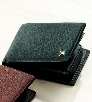 「＜アーノルド　パーマー＞使い勝手を追求したディアスキン財布（メンズ財布・パスケース）」｜ダークグリーン