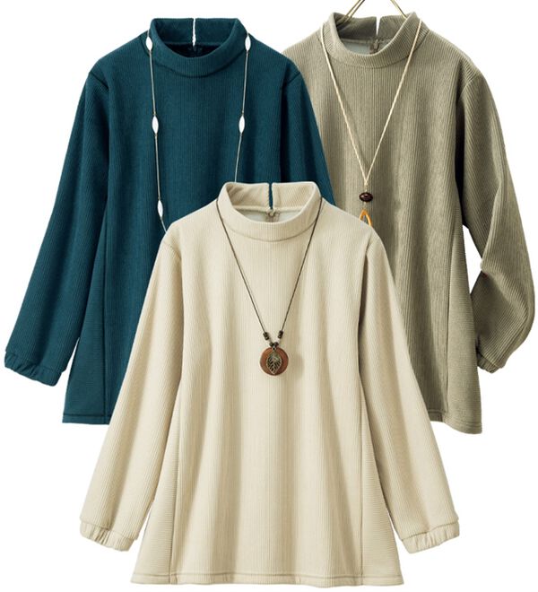 ルフラン（ルフラン）の「【３色組】裏ベロア綺麗を叶える立体設計プルオーバー（カットソー）」｜詳細画像