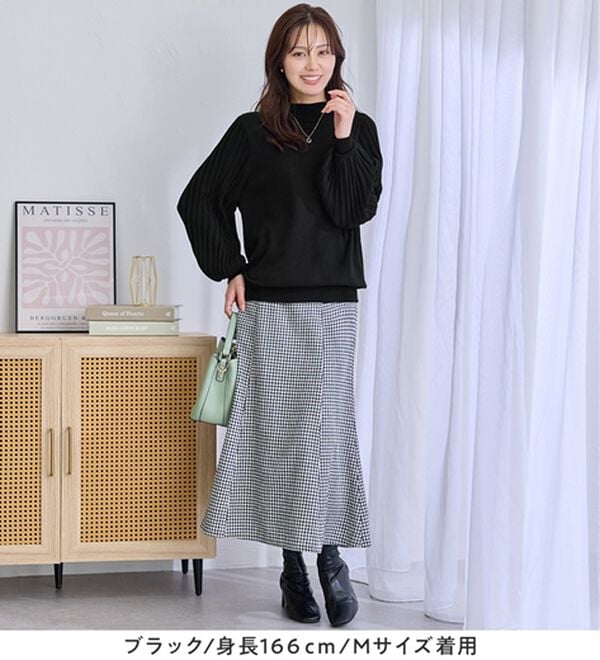 alotta（アロッタ）の「【毛玉になりにくい】大人上品袖プリーツニット（ニット・セーター）」｜詳細画像