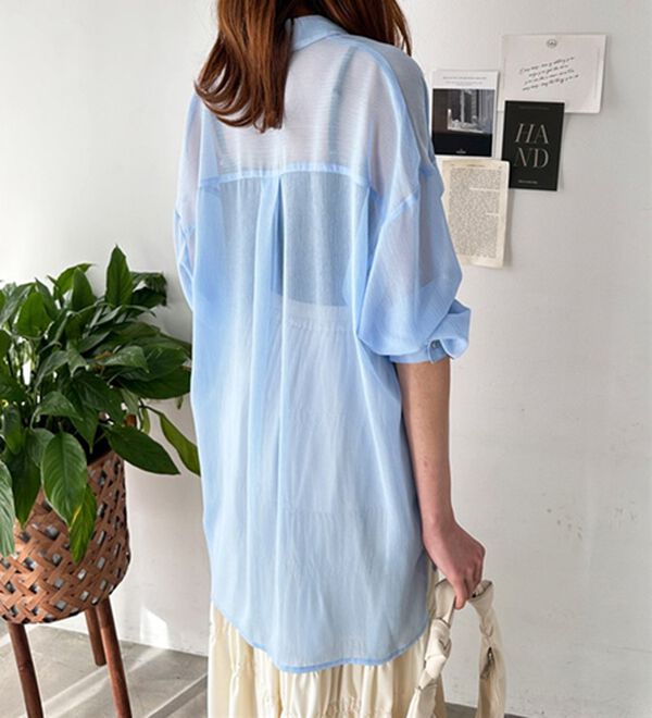 GeeRA（ジーラ）の「オーバーサイズシアー楊柳シャツ（シャツ）」｜詳細画像