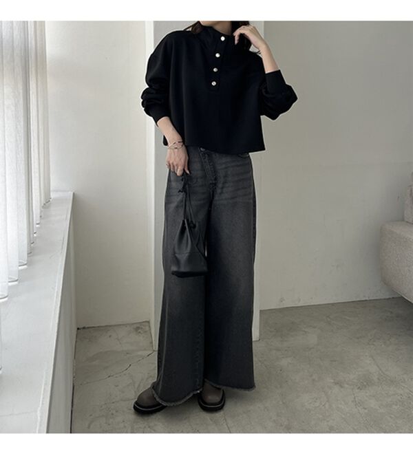 GeeRA（ジーラ）の「ダンボールハーフスナップショートプルオーバー（カットソー）」｜詳細画像