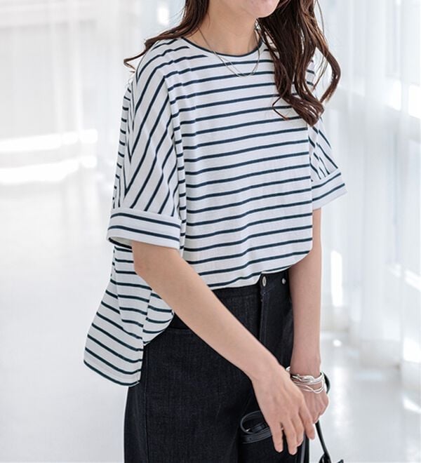 BELLUNA（ベルーナ）の「ヒンヤリ実感！大人顔サマ見えゆったりＴシャツ（Tシャツ）」｜詳細画像