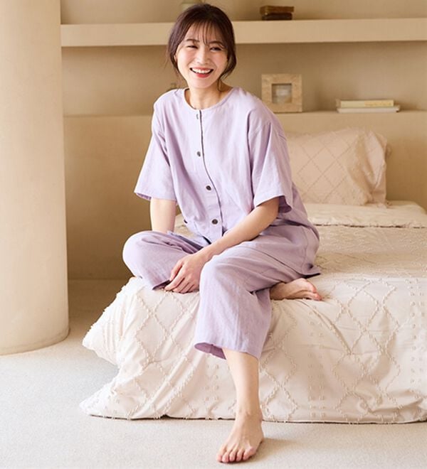 LAVIENNE（ラヴィエンヌ）の「【医師オススメ】夏に着たい！ダブルガーゼパジャマ（パジャマ・ルームウェア）」｜詳細画像