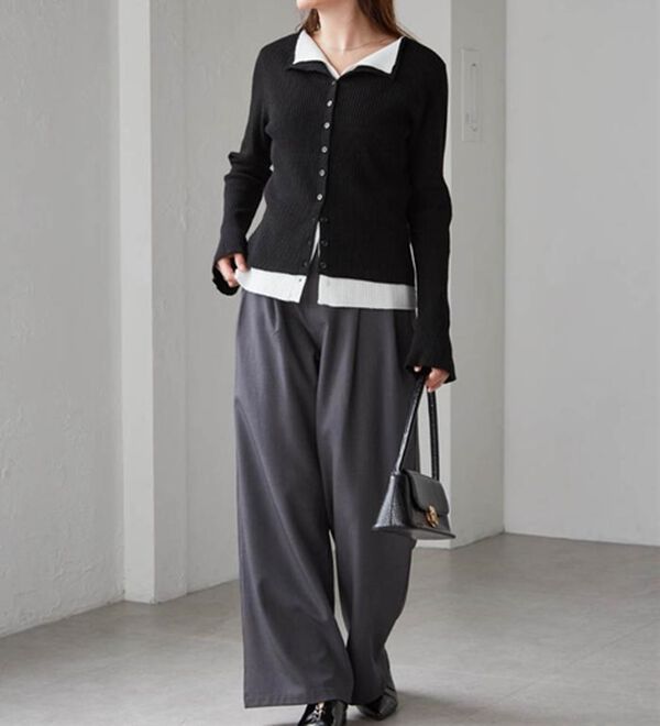 RANAN（ラナン）の「レイヤード配色ニットカーディガン（ニットカーディガン）」｜詳細画像