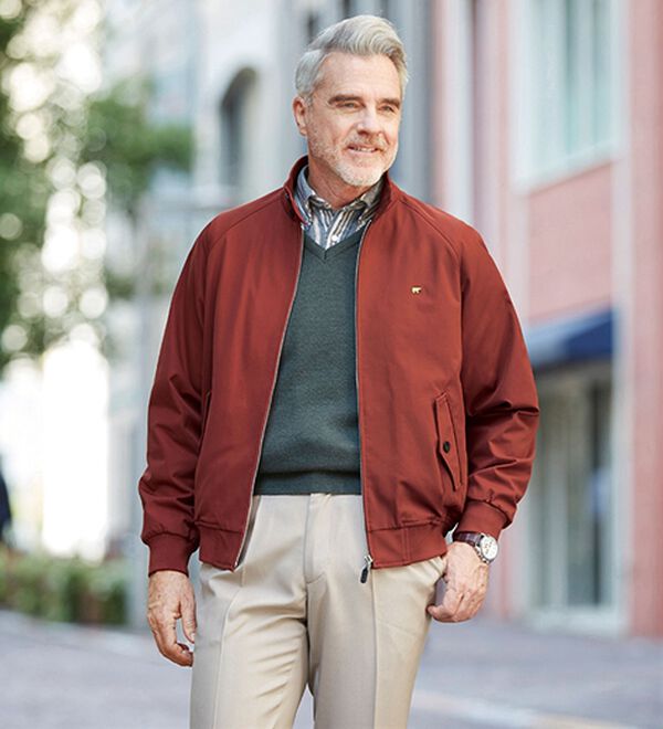 「＜ゴールデンベア＞裏フリース暖かスイングトップ（メンズブルゾン）」｜詳細画像