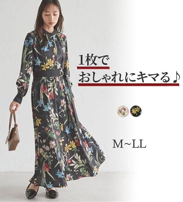 RANAN（ラナン）の「レトロフラワーシャツワンピース（プリントワンピース）」｜詳細画像