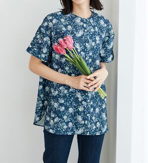 BELLUNA（ベルーナ）の「〈日比谷花壇〉バンドカラーチュニック（チュニック）」｜ネイビー系