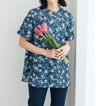 BELLUNA（ベルーナ）の「〈日比谷花壇〉バンドカラーチュニック（チュニック）」