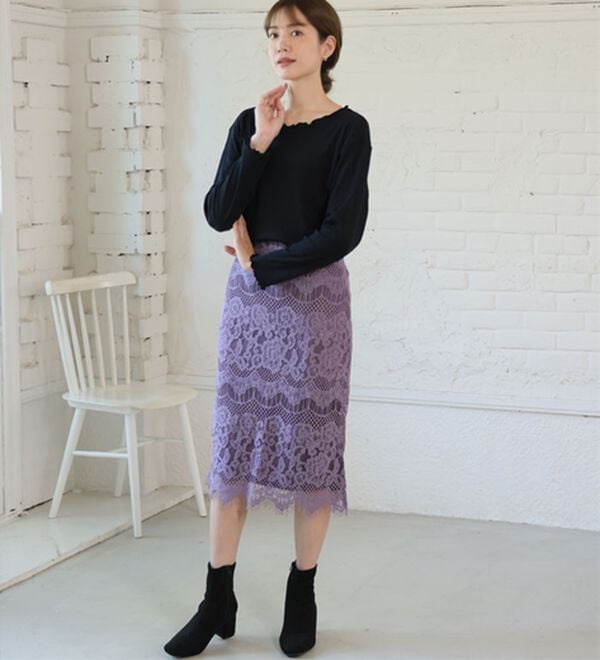 A HAPPY MARILYN（アハッピーマリリン）の「【Ｌ～６Ｌ】Ｒｉｎ こだわったのはシルエットと着心地 すっきり リブ カットソー トップス（カットソー）」｜詳細画像