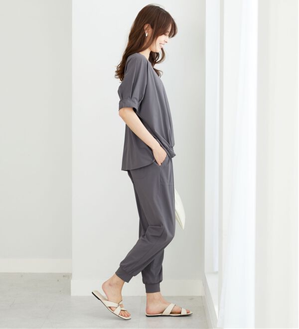 BELLUNA（ベルーナ）の「ヒンヤリ爽快！裾ギャザープルオーバー（カットソー）」｜詳細画像