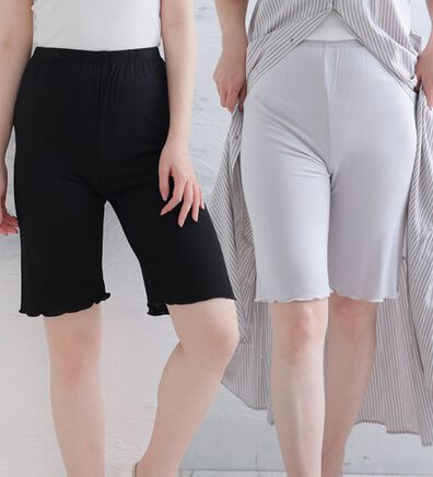 A HAPPY MARILYN（アハッピーマリリン）の「【３Ｌ～８Ｌ】＜選べる丈＞なめらかシルクタッチぺチパンツ（肌着・インナーウェア）」