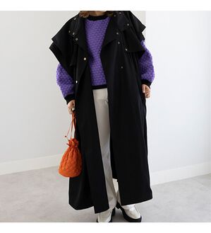 GeeRA（ジーラ）の「スリーブレスロングコート（ロングコート）」｜ブラック