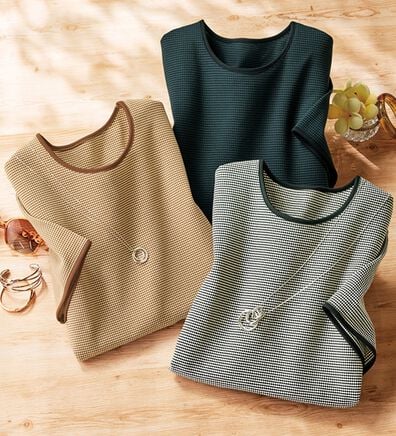 ルフラン（ルフラン）の「【３色組】シックなジャカードＴプルオーバー（カットソー）」