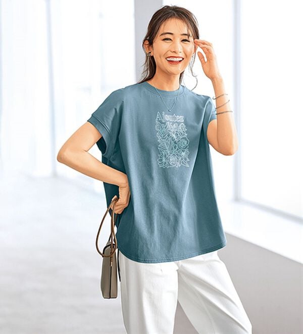 BELLUNA（ベルーナ）の「サラリ綿混！ゆったりドルマンプルオーバー（カットソー）」｜詳細画像