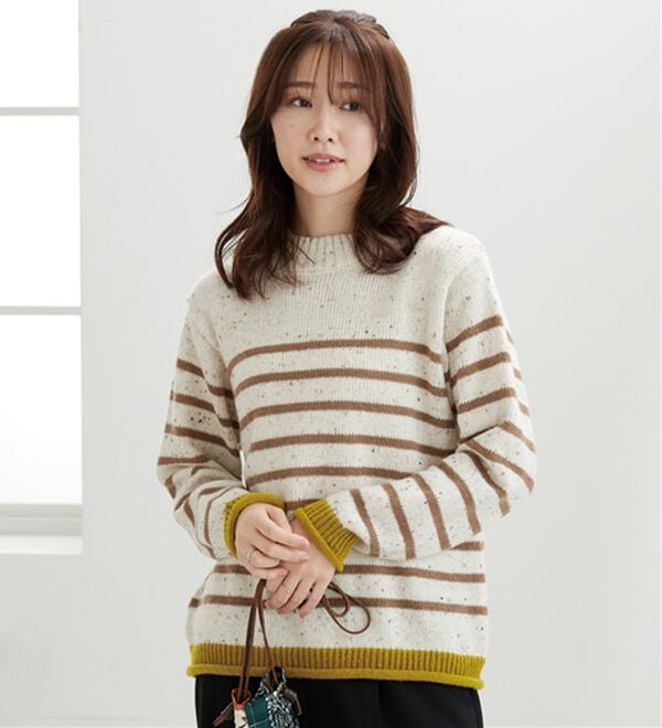 「カラーネップ入り配色ボーダープルオーバー（カットソー）」｜詳細画像