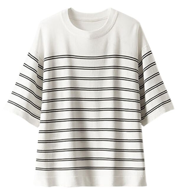 BELLUNA（ベルーナ）の「【快適Ｌａｂ．】シャリ冷！洗える多機能ニットＴシャツ（ニット・セーター）」｜詳細画像