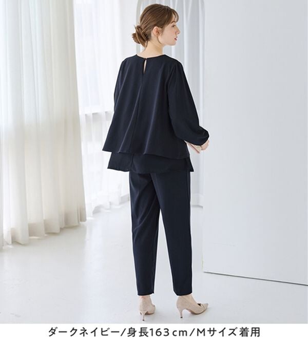 alotta（アロッタ）の「【２点セット】洗えるシフォンレイヤードセットアップ（ワンピースセットスーツ）」｜詳細画像