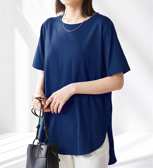 RANAN（ラナン）の「＜ＢＣ＞綿１００％ひんやりラウンドヘムプルオーバー（カットソー）」｜詳細画像