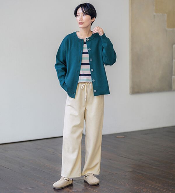 BELLUNA（ベルーナ）の「綿１００％配色ボーダープルオーバー（カットソー）」｜詳細画像