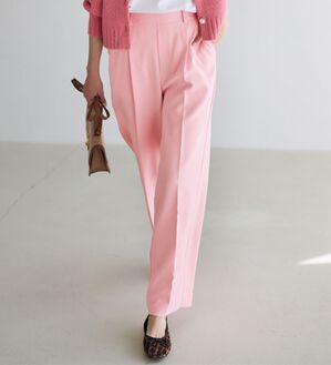 RANAN（ラナン）の「【選べる２丈】機能付！美脚シルエットセンタープレスワイドパンツ（フルレングスパンツ）」｜ライトピンク