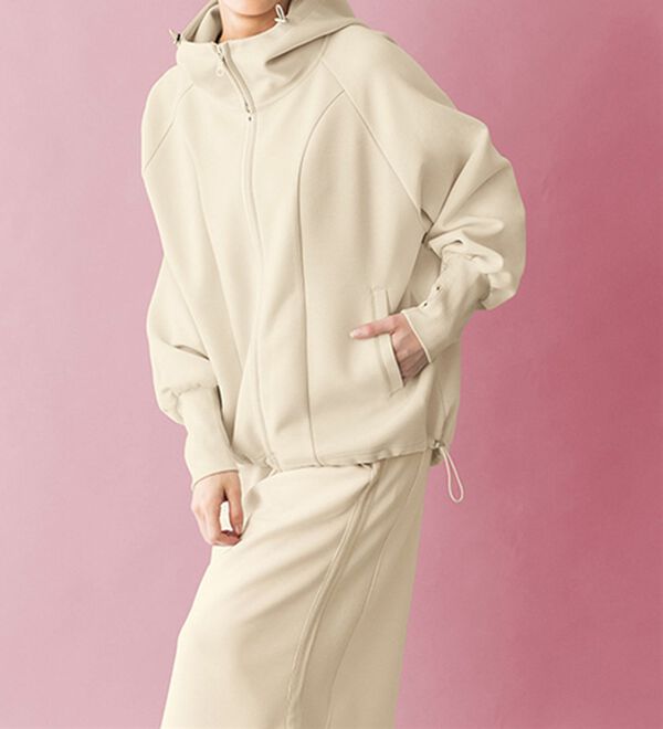 BELLUNA（ベルーナ）の「【ＳＭＡＲＴ　ＥＣＯ　ＪＥＲＳＥＹ】異素材切替スカート（ロングスカート）」｜詳細画像