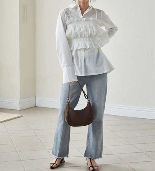 RANAN（ラナン）の「ビスチェ&times;レギュラーカラーシャツ（シャツ）」｜詳細画像