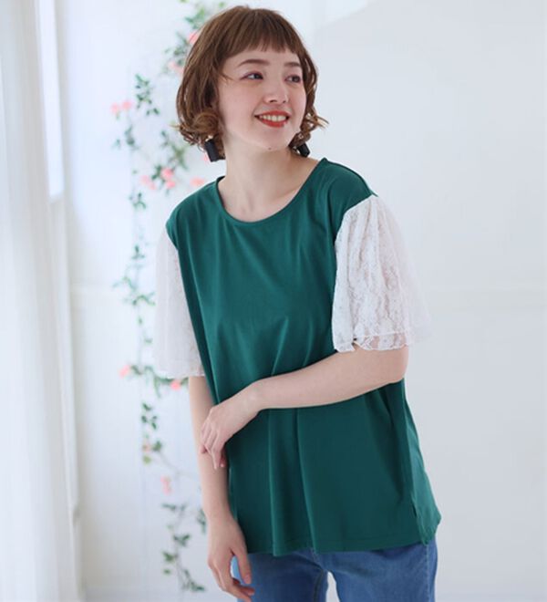 A HAPPY MARILYN（アハッピーマリリン）の「袖２段レース カットソープルオーバー（カットソー）」｜詳細画像