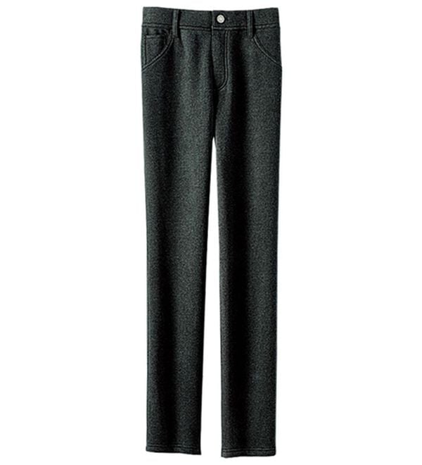 BELLUNA（ベルーナ）の「ポカポカすっきり！静電防止付裏ファーパンツ（フルレングスパンツ）」｜杢チャコール