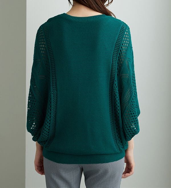 BELLUNA（ベルーナ）の「透かし編ドルマンニットプルオーバー（ニット・セーター）」｜詳細画像