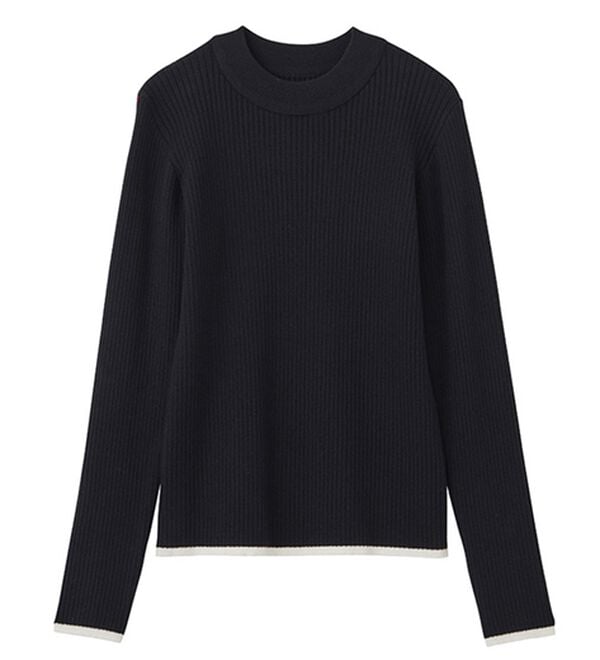 GeeRA（ジーラ）の「袖口ボタン配色ハイネックリブニット（ニット・セーター）」｜詳細画像