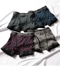 「【４枚組】＜デービッド　ヒックス＞革新設計！パッドのない吸水ボクサーパンツ（メンズボクサーパンツ）」