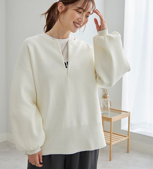 GeeRA（ジーラ）の「ハーフジップニットプルオーバー（ニット・セーター）」｜詳細画像