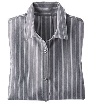 BELLUNA（ベルーナ）の「＜ＳＯＬＯＴＥＸ（Ｒ）＞ストレッチビッグシャツ（シャツ）」｜チャコール系ストライプ