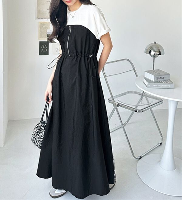 GeeRA（ジーラ）の「ハーフジップビスチェドッキングワンピース（その他ワンピース）」｜詳細画像