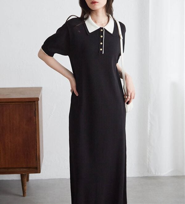 RANAN（ラナン）の「ダブルカラーポロニットワンピース（その他ワンピース）」｜詳細画像