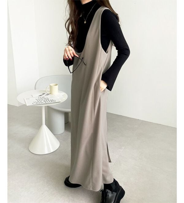 GeeRA（ジーラ）の「楽ちん！ストレッチ前後２ＷＡＹジャンパースカート（ジャンパースカート）」｜詳細画像