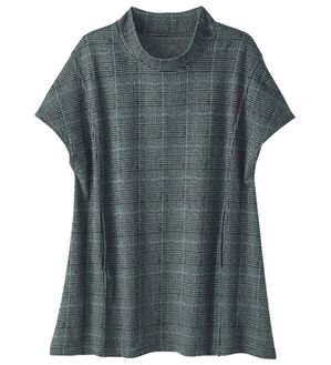 BELLUNA（ベルーナ）の「まるで着る毛布！裏ファーフレンチスリーブボタン使いベスト（ベスト）」｜グレンチェック