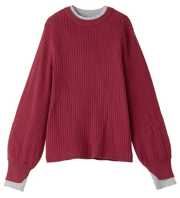 GeeRA（ジーラ）の「【再入荷】レイヤード風モチっと柔らかリブニット（ニット・セーター）」｜詳細画像