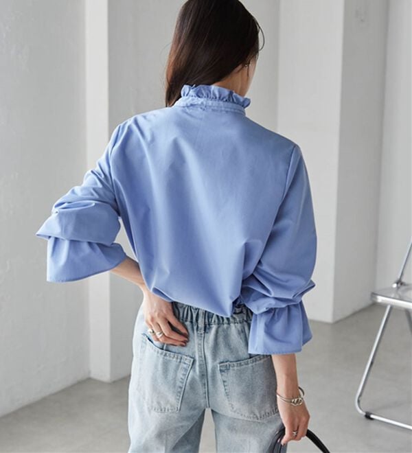 RANAN（ラナン）の「プチフリルリボン付きブラウス（ブラウス）」｜詳細画像