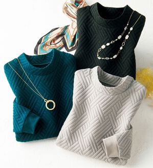 ルフラン（ルフラン）の「【３色組】ふくれジャカード釦使いチュニック（チュニック）」｜詳細画像