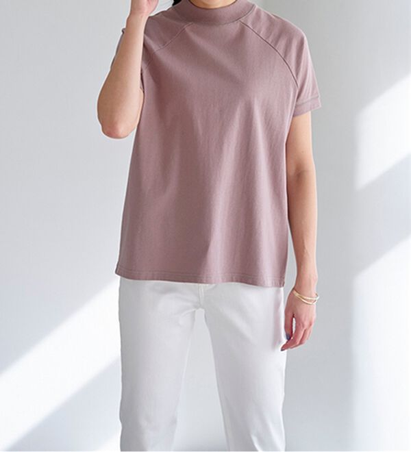 BELLUNA（ベルーナ）の「華奢見せ！しっかり素材コットン１００％Ｔシャツ（カットソー）」｜詳細画像