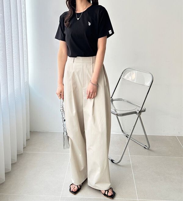 GeeRA（ジーラ）の「【ＵＳ．ＰＯＬＯ．ＡＳＳＮ】接触冷感ワンポイント刺繍Ｔシャツ（Tシャツ）」｜詳細画像