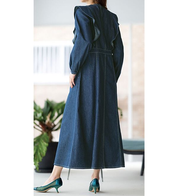 RANAN（ラナン）の「フリル使いデニムワンピース（その他ワンピース）」｜詳細画像