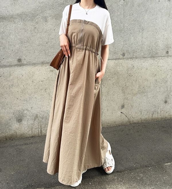 GeeRA（ジーラ）の「ハーフジップビスチェドッキングワンピース（その他ワンピース）」｜詳細画像